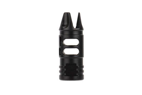 Mission First Tactical 3-Prong ported AR-15 muzzle brake is machined from 416R stainless steel with nitride finish